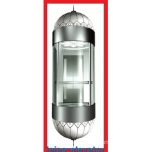 Panoramic Lift with Mirror Stainless Steel Ceiling with 1 Fan, LED Soft Lights, 4 Set